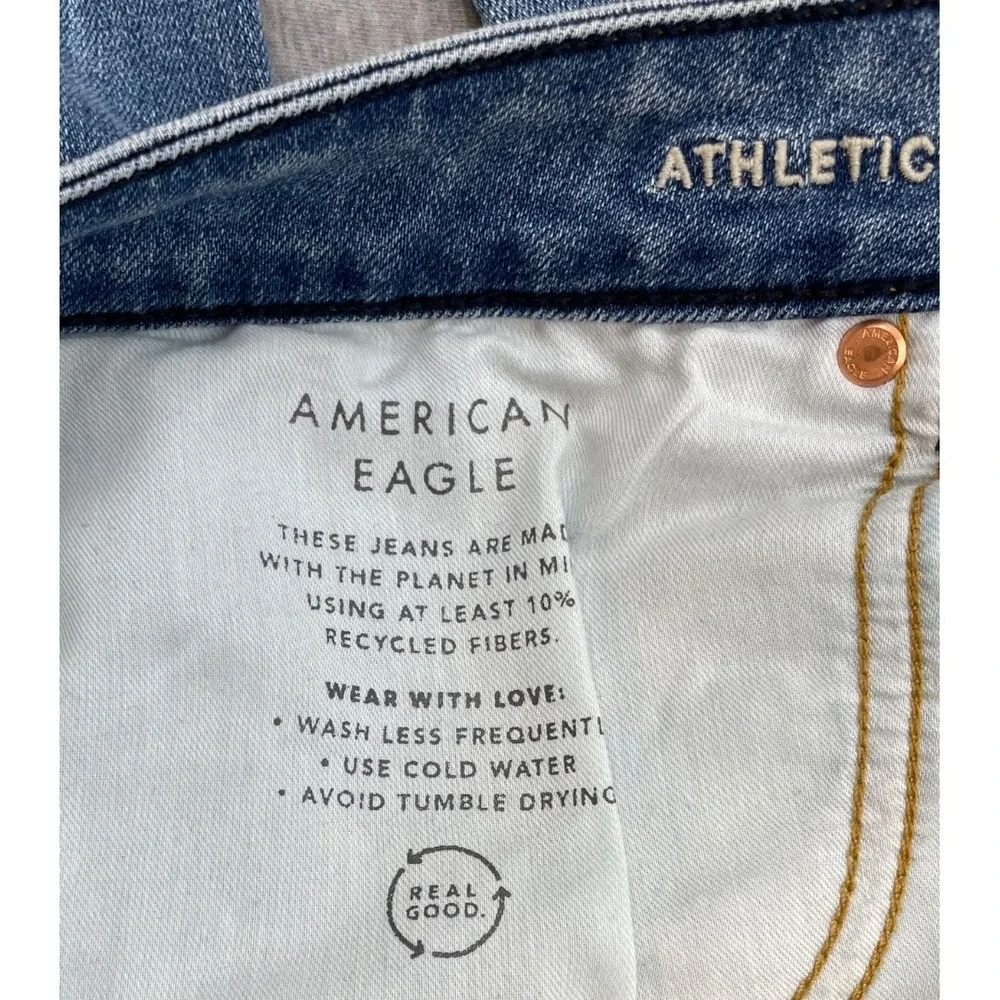 American Eagle Jeans Mens 38 x 32 Blue Cotton Blend Stretch Athletic Fit